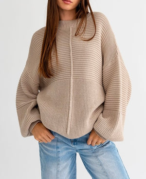 Here For You Ribbed Knitted Sweater