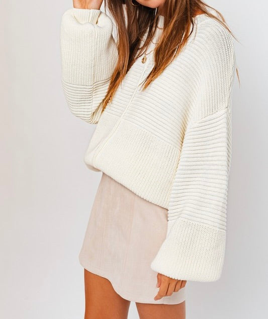 Here For You Ribbed Knitted Sweater