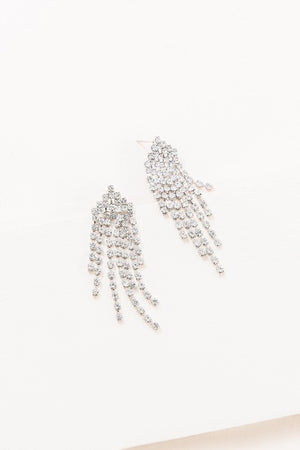 Rhinestone Tassel Earrings