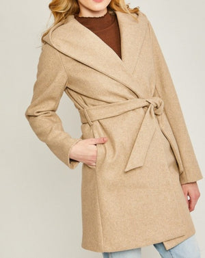 It's A Classic Fleece Belted Hoodie Coat