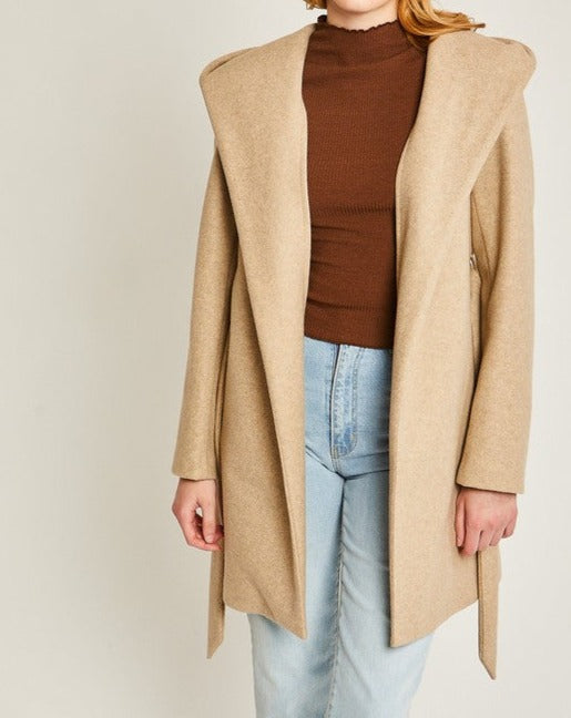 It's A Classic Fleece Belted Hoodie Coat