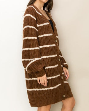 Made for Style Oversized Striped Sweater Cardigan