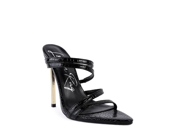 NEW AFFAIR Croc Metal High Heeled Sandals