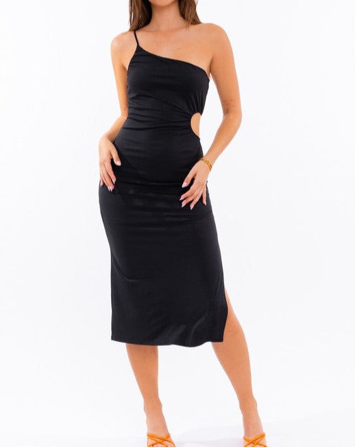 Night Out One Shoulder Midi Dress