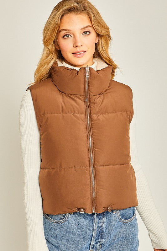 Stop Playin' Woven Solid Reversible Vest