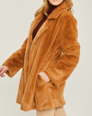 Got Me Like What Woven Solid Teddy Collar Coat