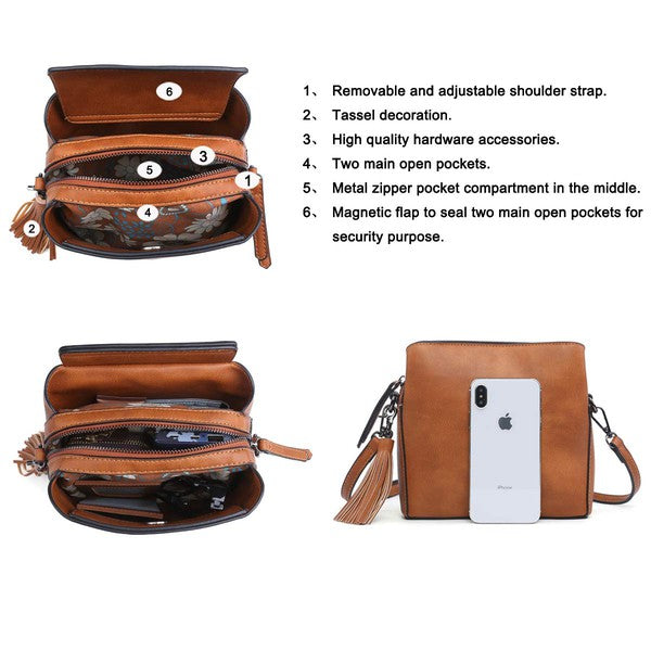 Just Enough Mini Shoulder Bag with Multi Compartments