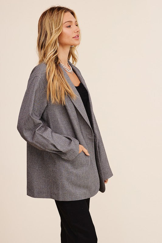 It's All Good Oversized Solid Blazer