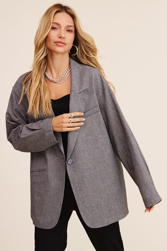 It's All Good Oversized Solid Blazer