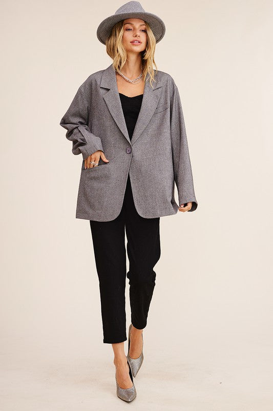 It's All Good Oversized Solid Blazer