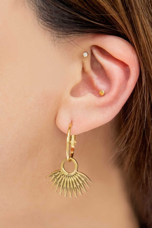 Palm Drop Hoop Earrings