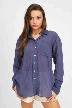 Laura Button Down Gauzy Shirt