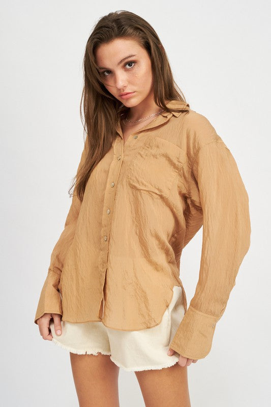 Laura Button Down Gauzy Shirt