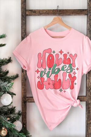 Retro Holly Jolly Vibes Graphic Tee