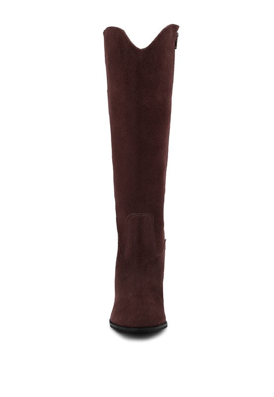 GREAT-STORM Suede Leather Calf Boots