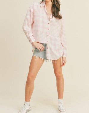 Procrastinate Oversized Button Up Shirt