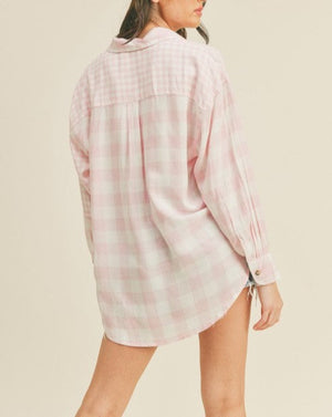 Procrastinate Oversized Button Up Shirt