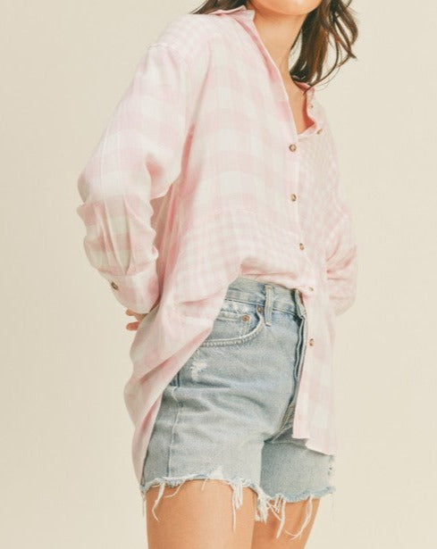 Procrastinate Oversized Button Up Shirt