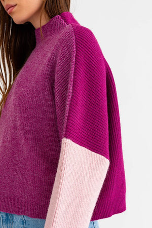 Luna Color Block Oversized Sweater