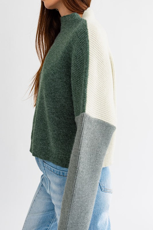 Luna Color Block Oversized Sweater