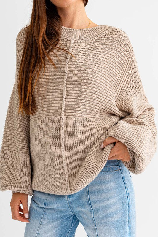 Here For You Ribbed Knitted Sweater