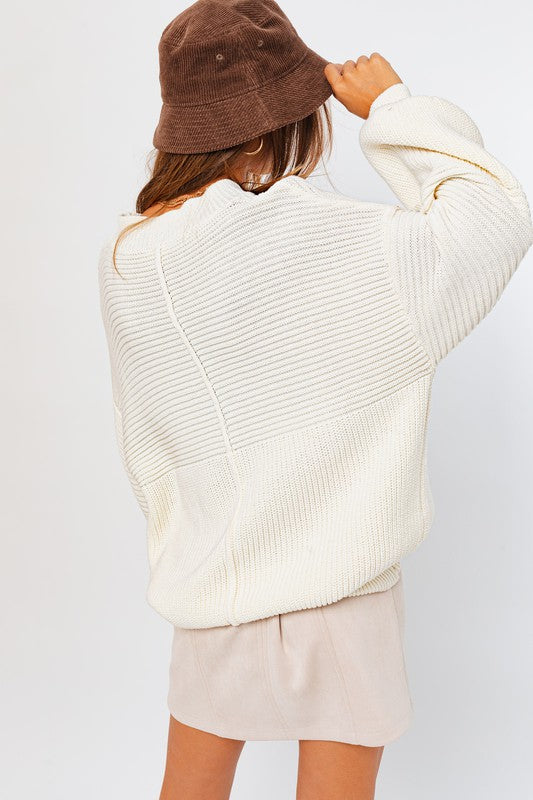 Here For You Ribbed Knitted Sweater