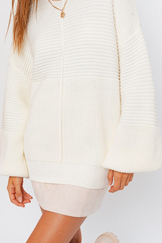 Here For You Ribbed Knitted Sweater