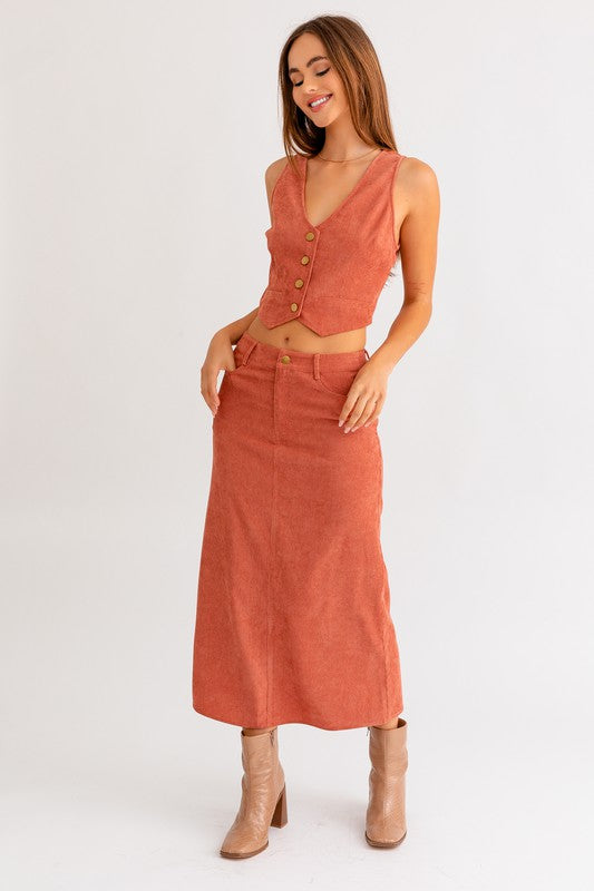 Homeschooling Cord Maxi Skirt