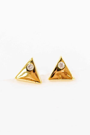 Mini Triangle Stone Stud Earrings