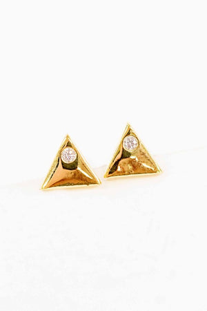 Mini Triangle Stone Stud Earrings