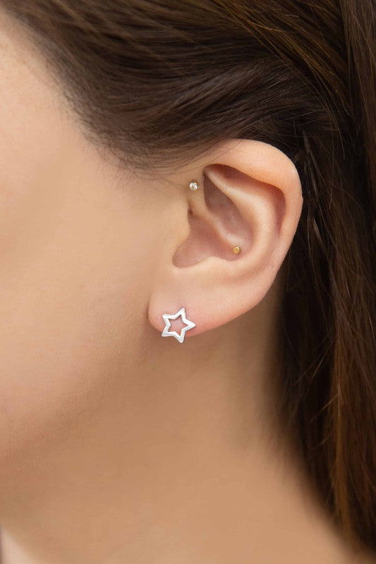 Star Outline Stud Earrings