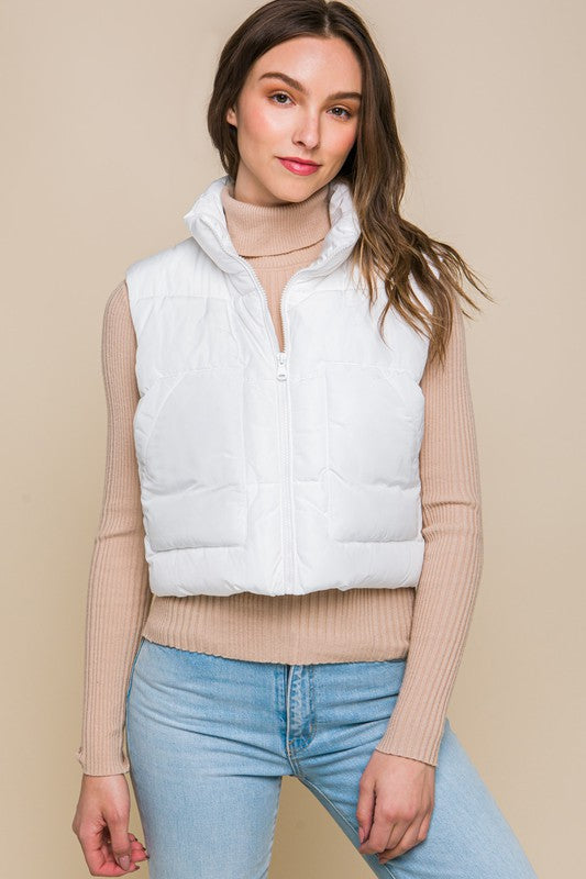 Sheila Puffer Vest With Pockets