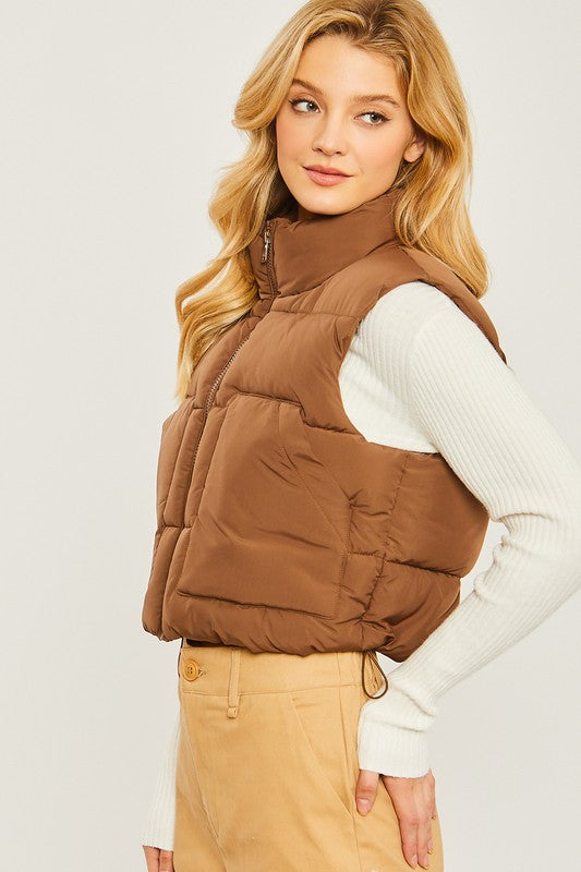 Sheila Puffer Vest With Pockets