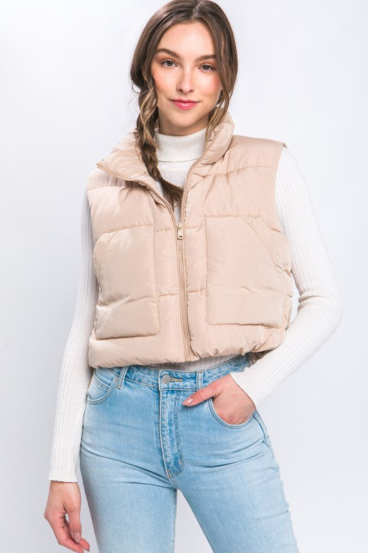 Sheila Puffer Vest With Pockets