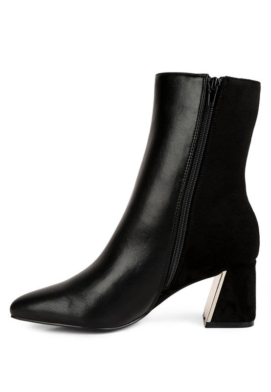 Desire Suede Back Panel High Ankle Boots