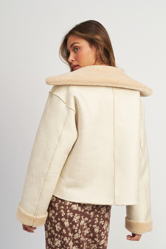 Janie Reversible Cropped Fur Jacket