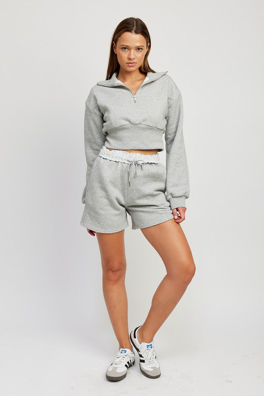 So What Mock Neck Cropped Sweater With Zipper