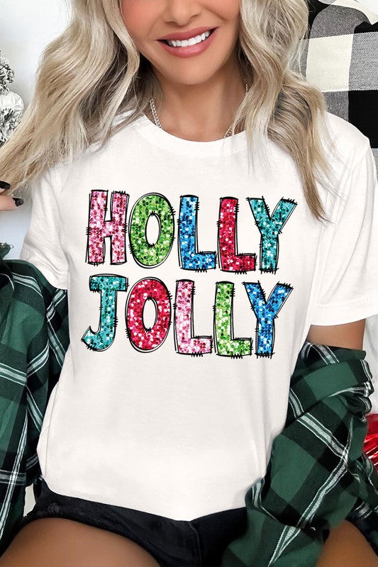 Holly Jolly Sequins Graphic Tee