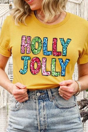 Holly Jolly Sequins Graphic Tee