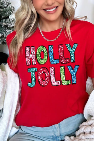 Holly Jolly Sequins Graphic Tee