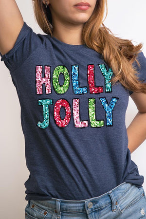 Holly Jolly Sequins Graphic Tee