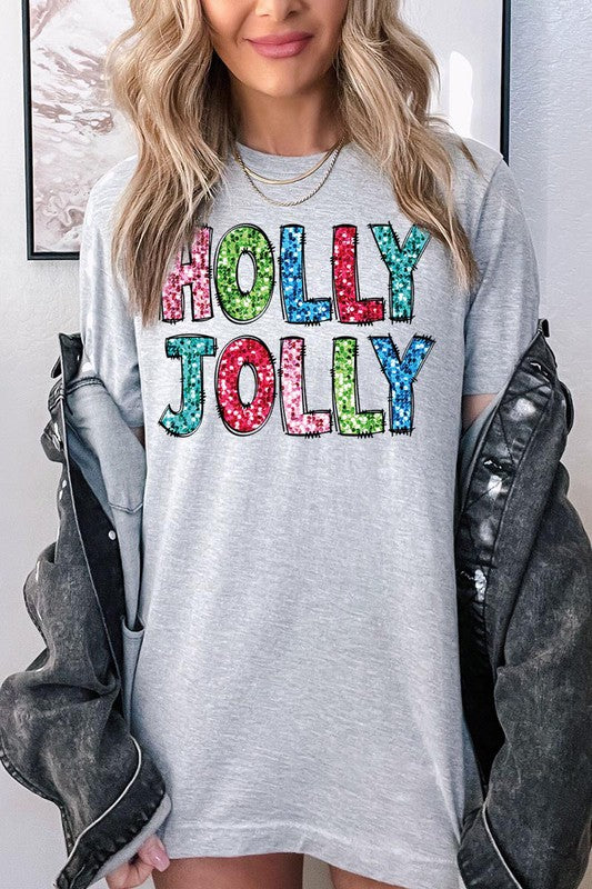 Holly Jolly Sequins Graphic Tee