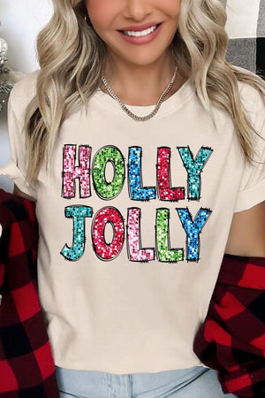 Holly Jolly Sequins Graphic Tee