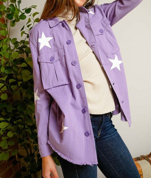 Star Printed Military Jacket