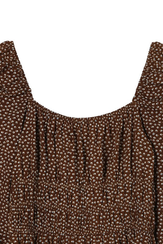 My Favorite Square neck vintage puff dress