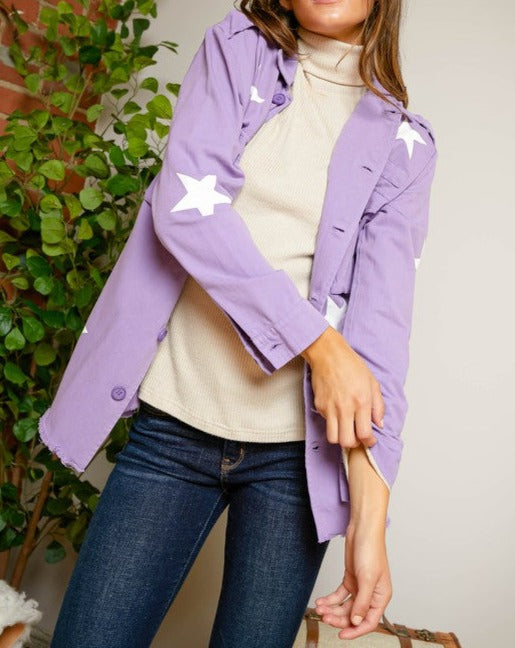 Star Printed Military Jacket