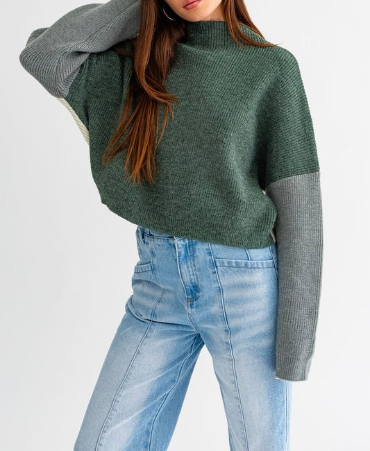 Luna Color Block Oversized Sweater