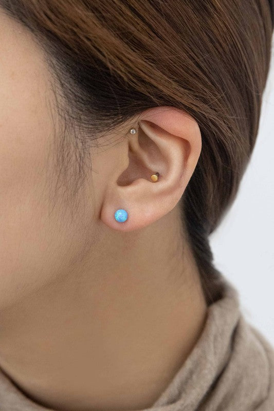 Tiny Sphere Stud Earrings