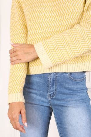 Over Easy Herringbone Crew Neck Sweater