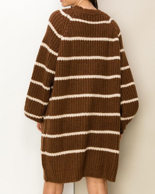 Made for Style Oversized Striped Sweater Cardigan